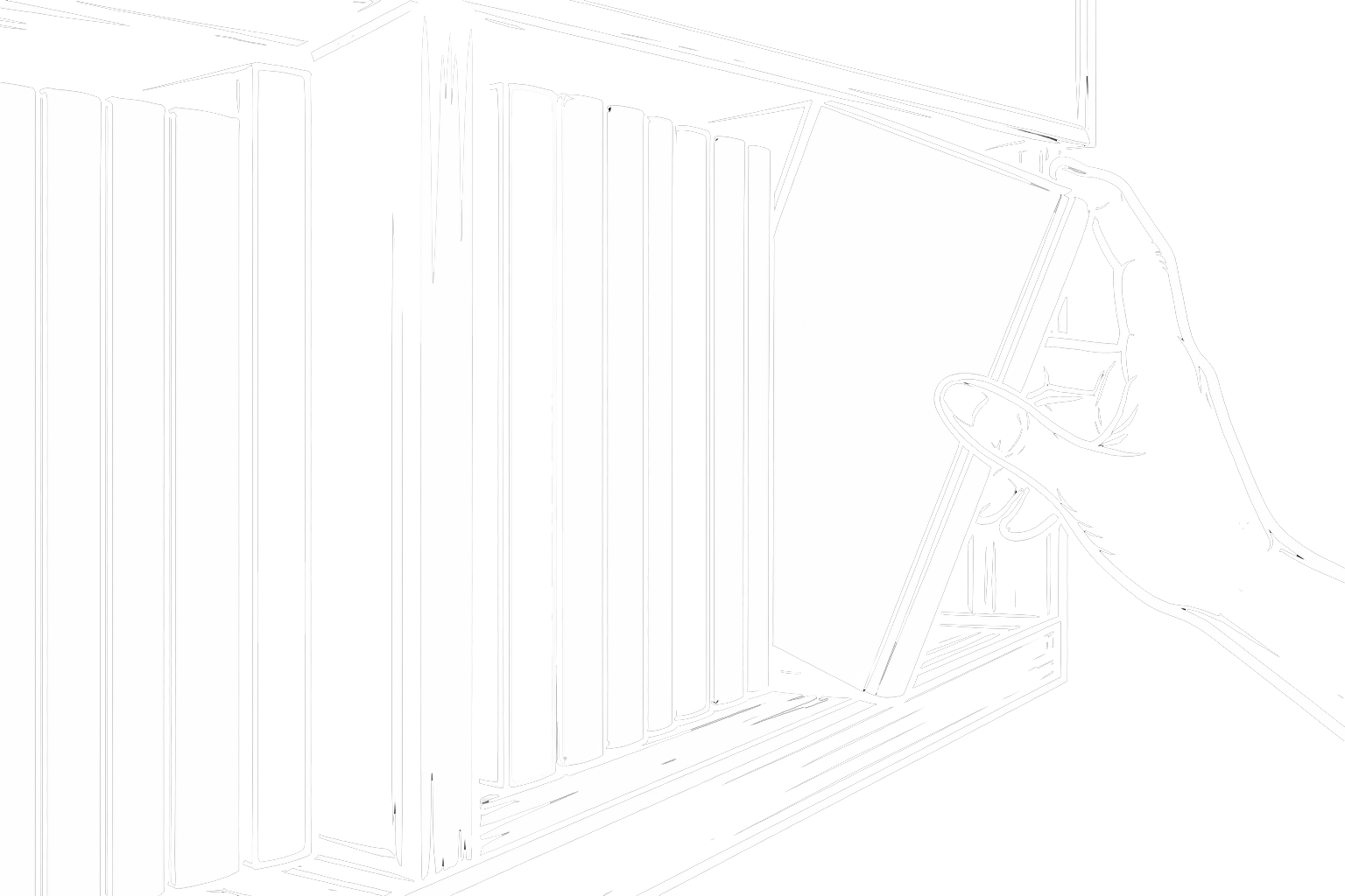 Blueprint sketch of bookshelf
