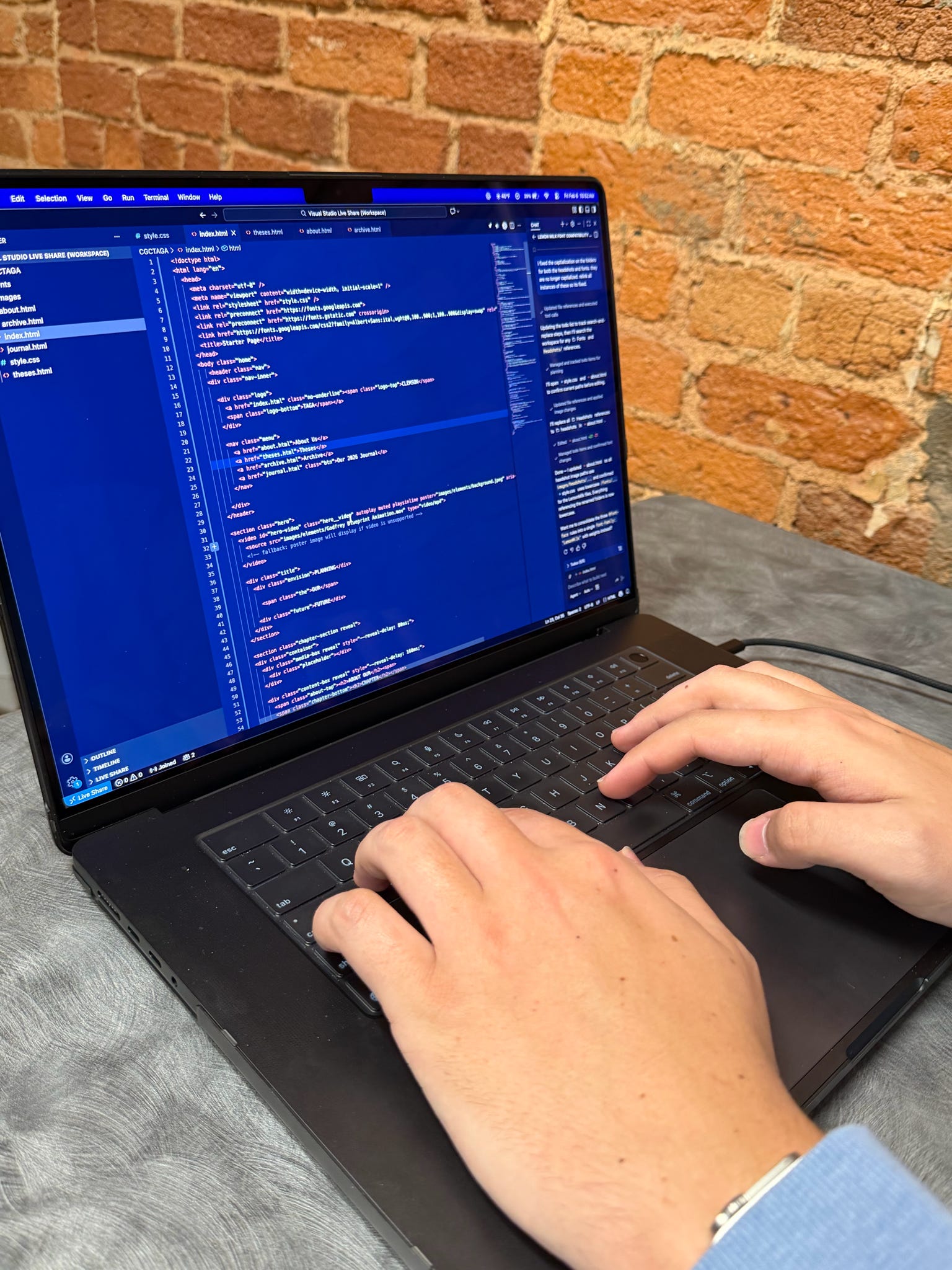 website coding view
